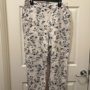 Free People Black and White Floral Pants